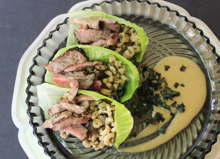 surf turf scampi lettuce cups