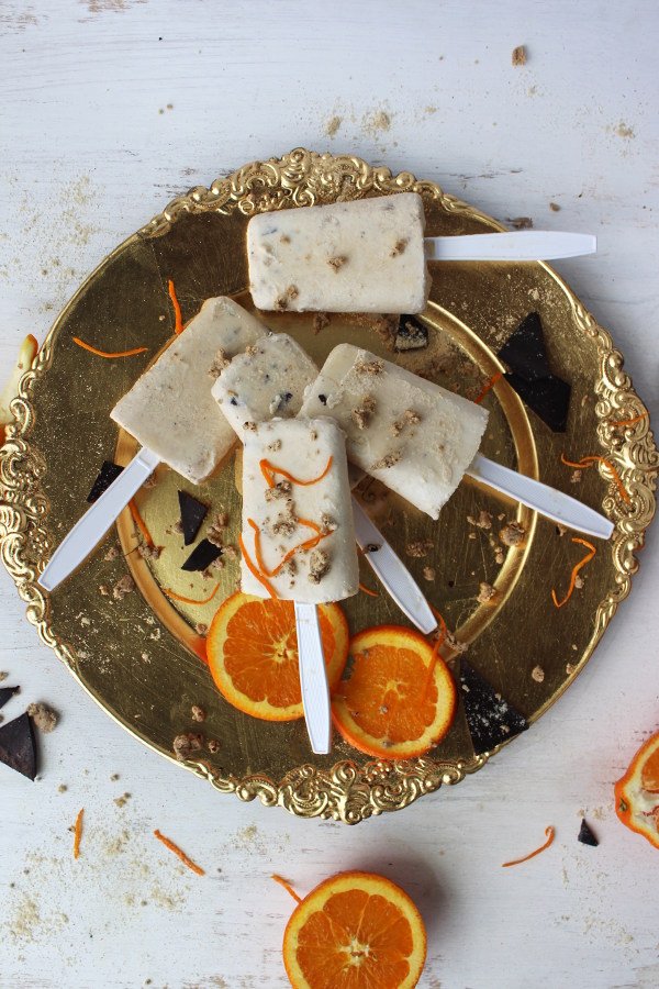 Orange Creme Cookie Dough ice cream pops popsicles AIP coconut free