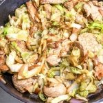 5 ingredient pork & cabbage skillet