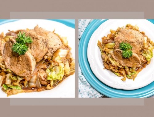 5 ingredient pork & cabbage skillet