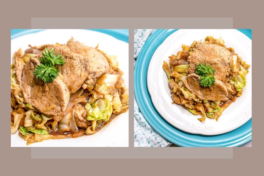 5 ingredient pork & cabbage skillet
