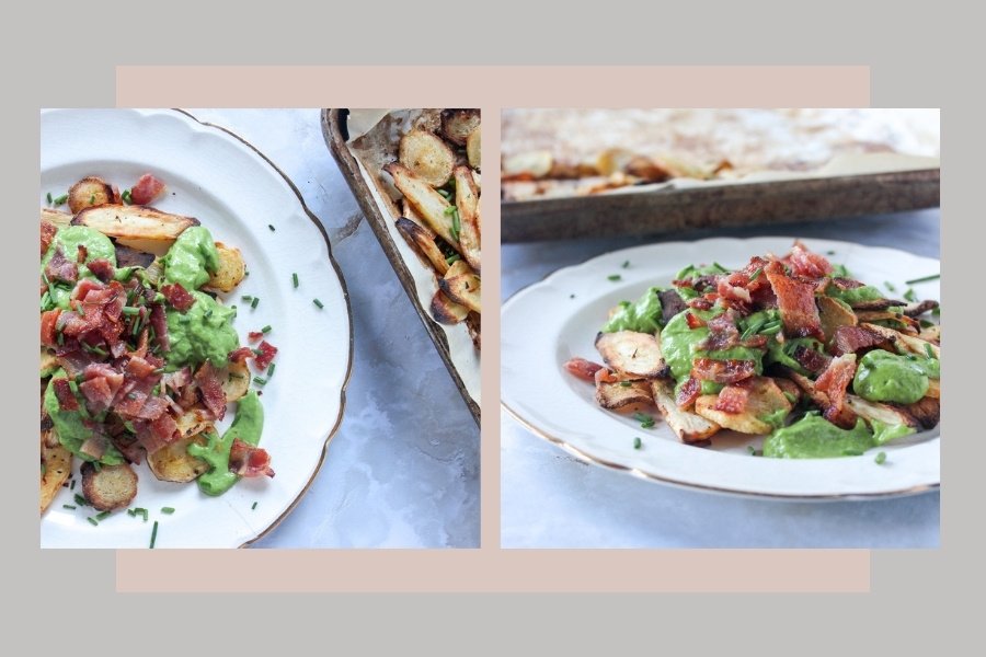 sheet pan aip loaded parsnip nachos