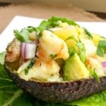 paleo pineapple-shrimp stuffed avocados